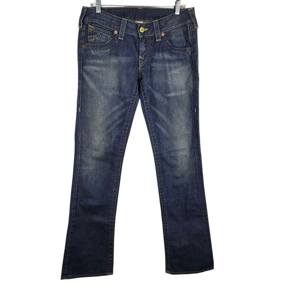 True Religion World Tour Women's Jeans 30 Blue Bootcut Low Rise Medium Wash USA - Picture 1 of 6